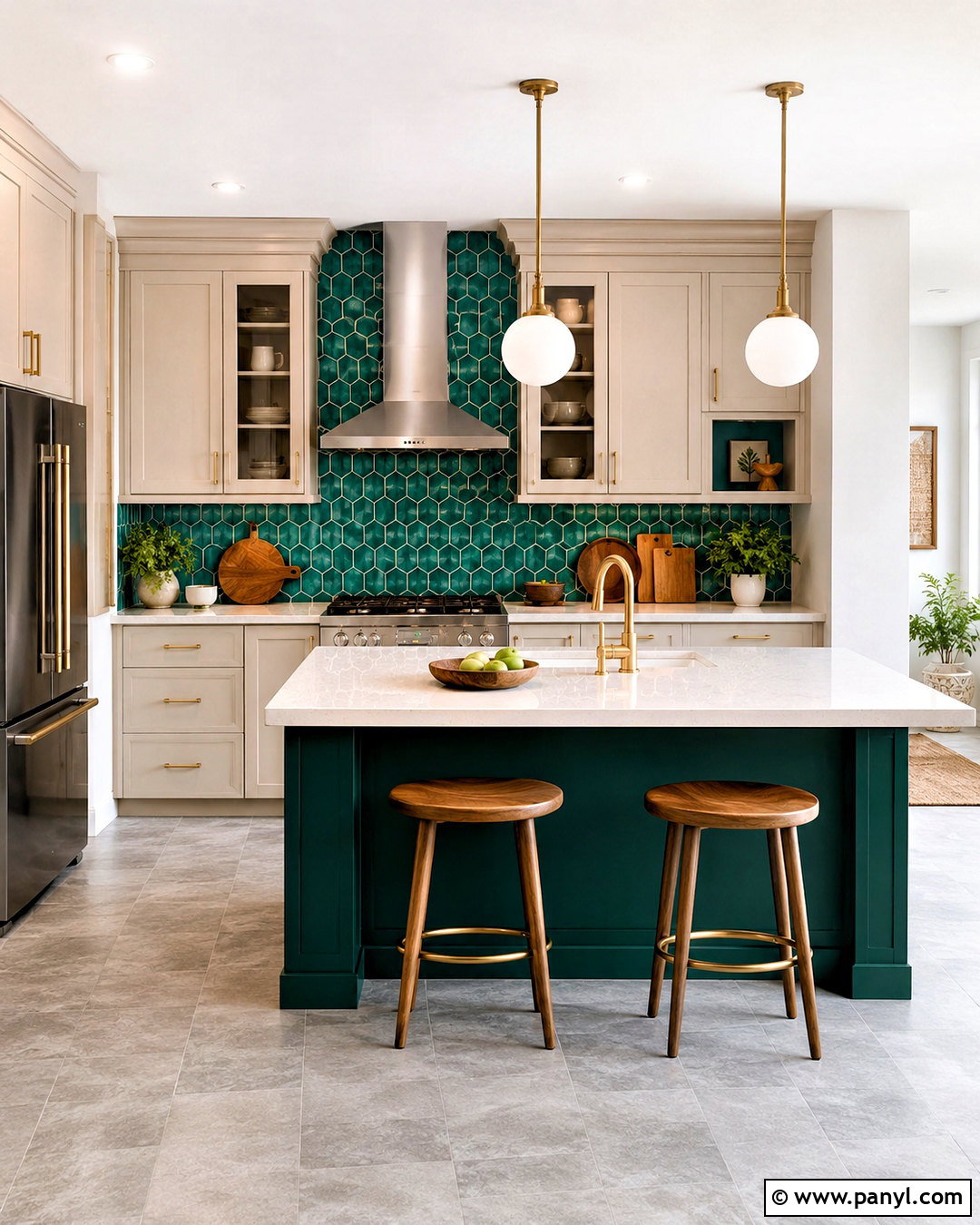 Colorful Backsplash With Light Grey Floors - 20 light grey floors kitchen ideas