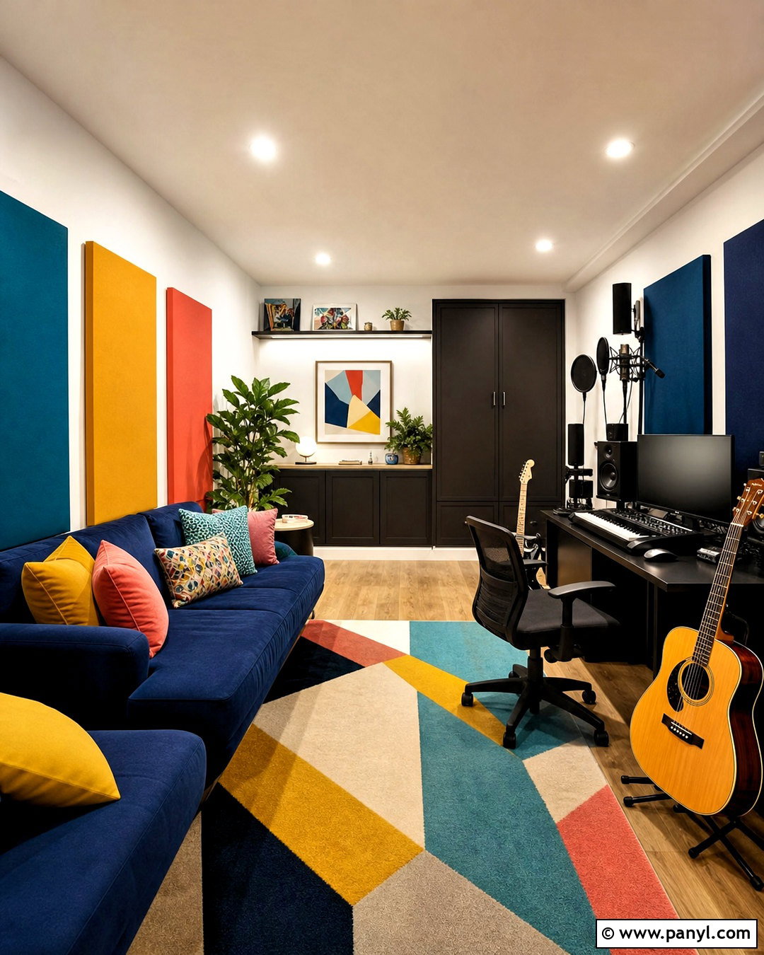 Colorful Basement Music Room - 20 basement music room ideas