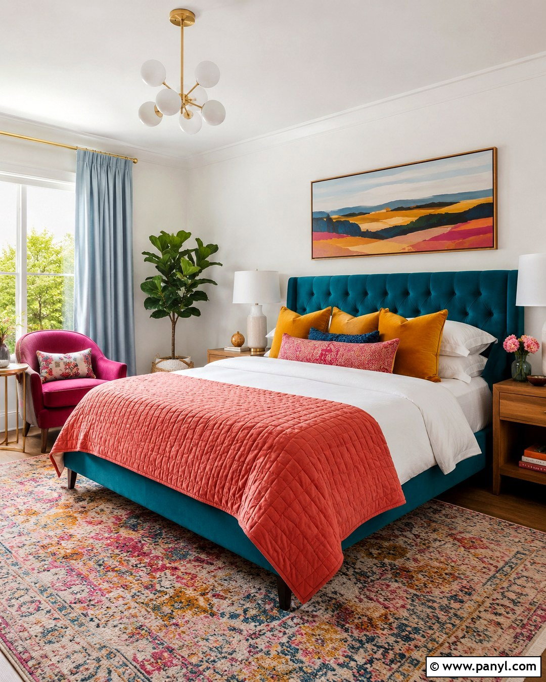 Colorful Bedroom With White Walls - 20 Colorful Home White Walls