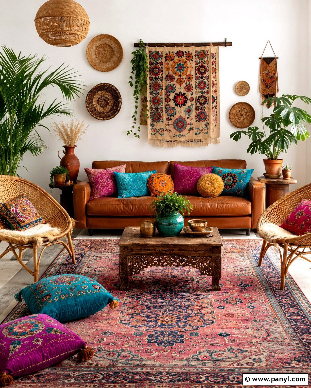 Colorful Boho Home With White Walls - 20 Colorful Home White Walls