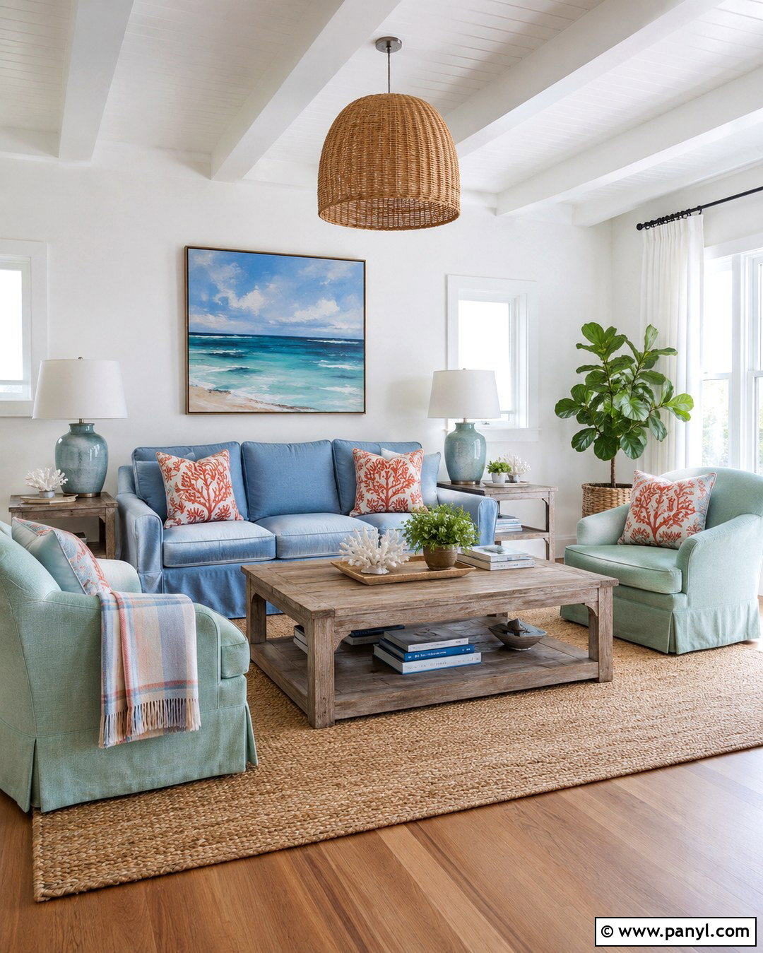 Colorful Coastal Home With White Walls - 20 Colorful Home White Walls