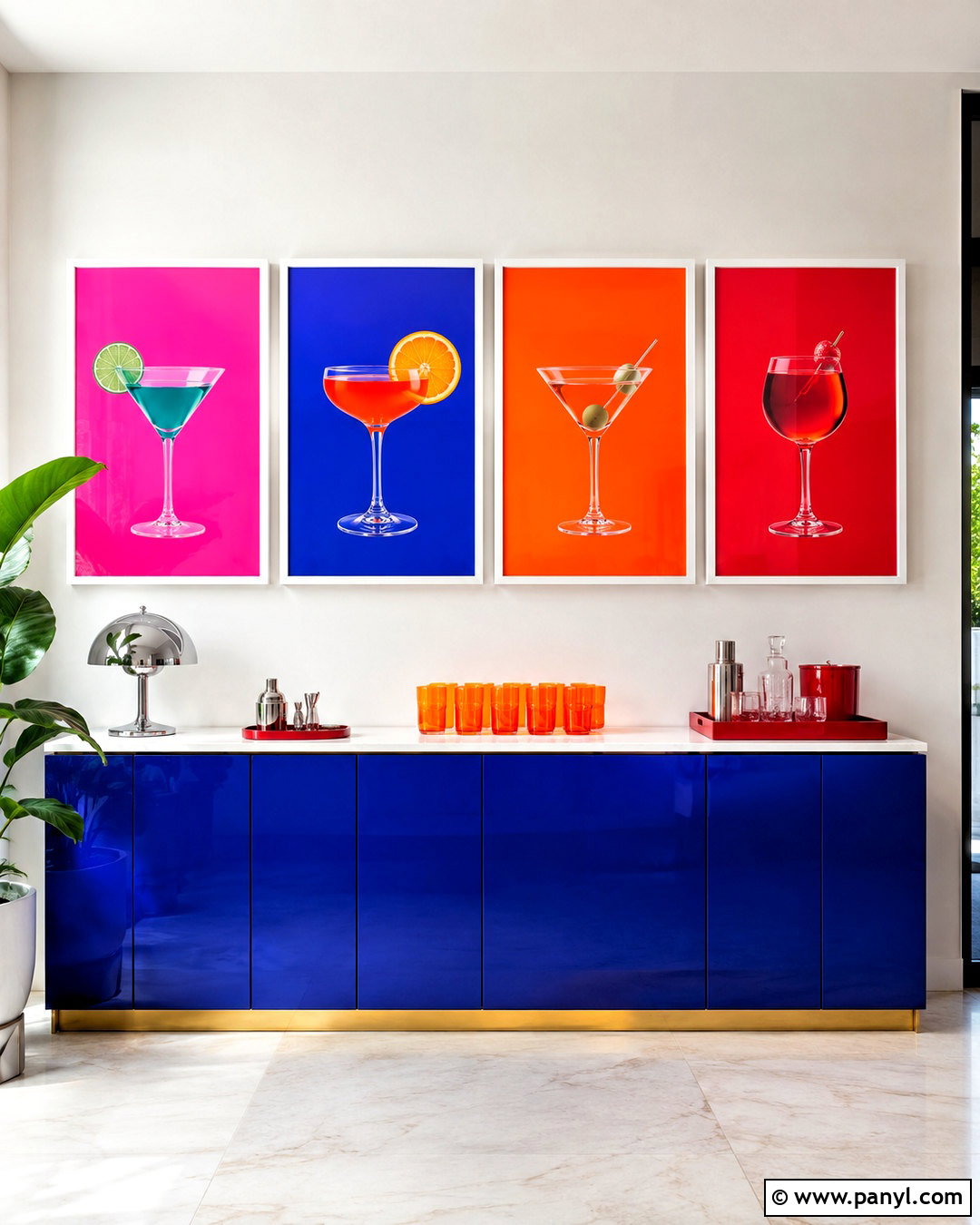 Colorful Cocktail Pop Art Wall - 20 cocktail wall ideas