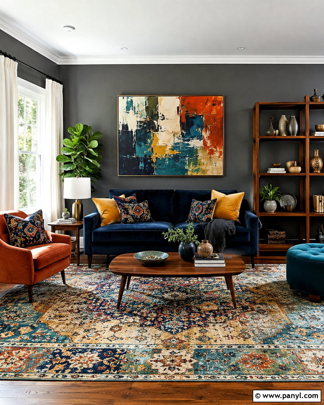 Colorful Decor With Grey Walls - 20 What Goes With Grey Walls