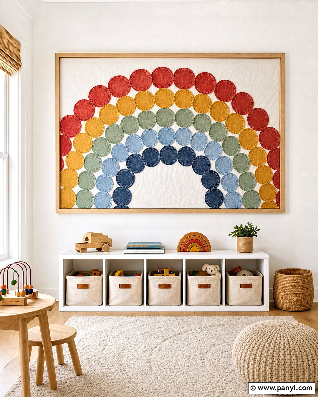 Colorful Denim Kids Wall - 20 jean wall ideas