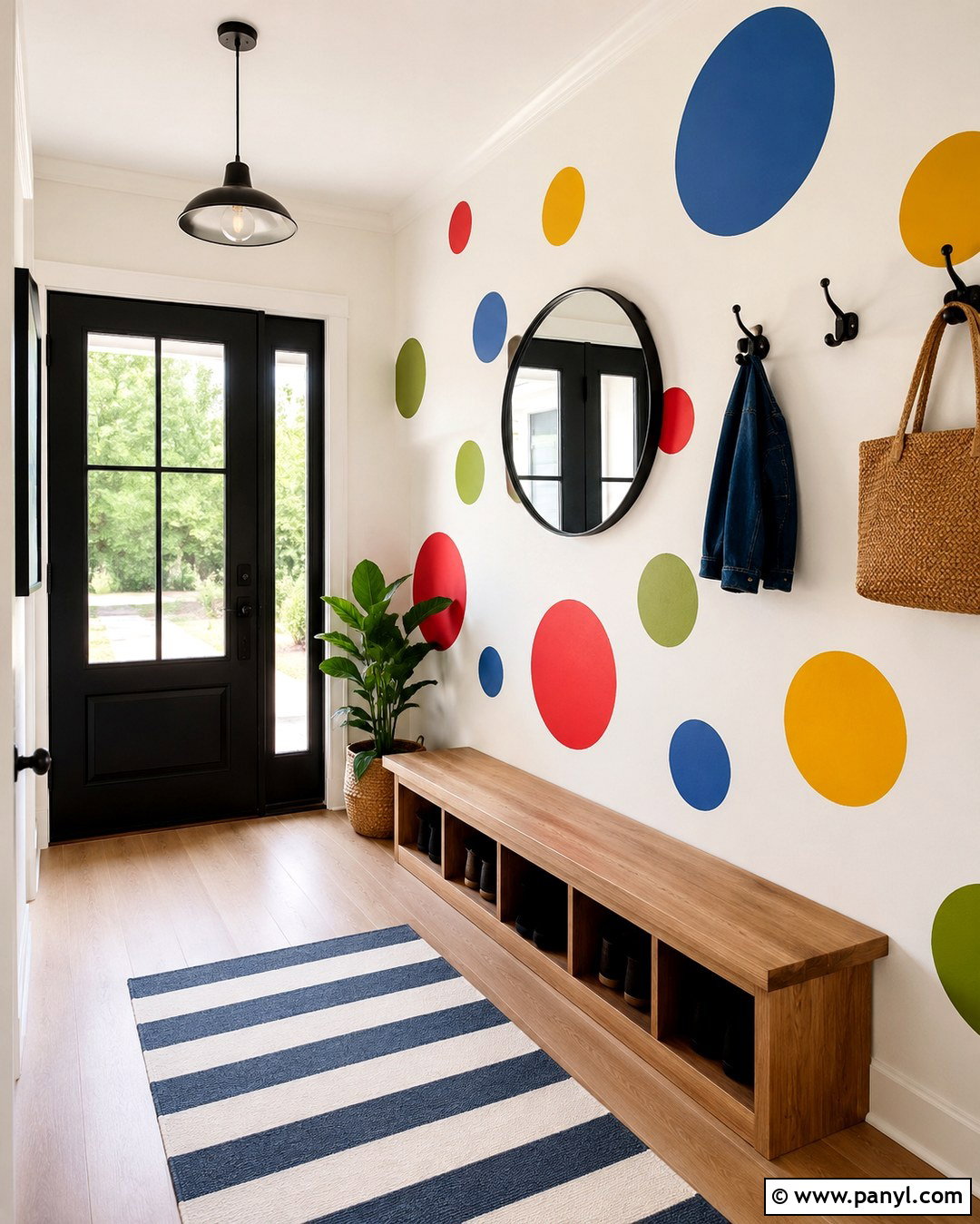 Colorful Dot Entryway Wall - 20 Painting Dots On Walls