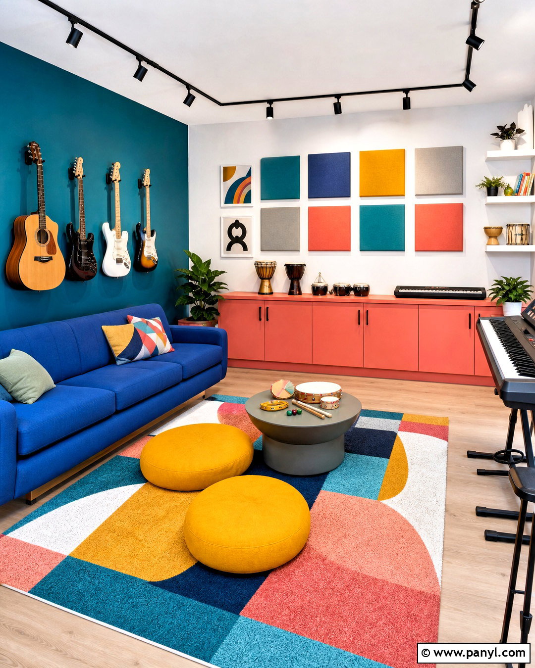 Colorful Family Music Room - 20 family music room ideas