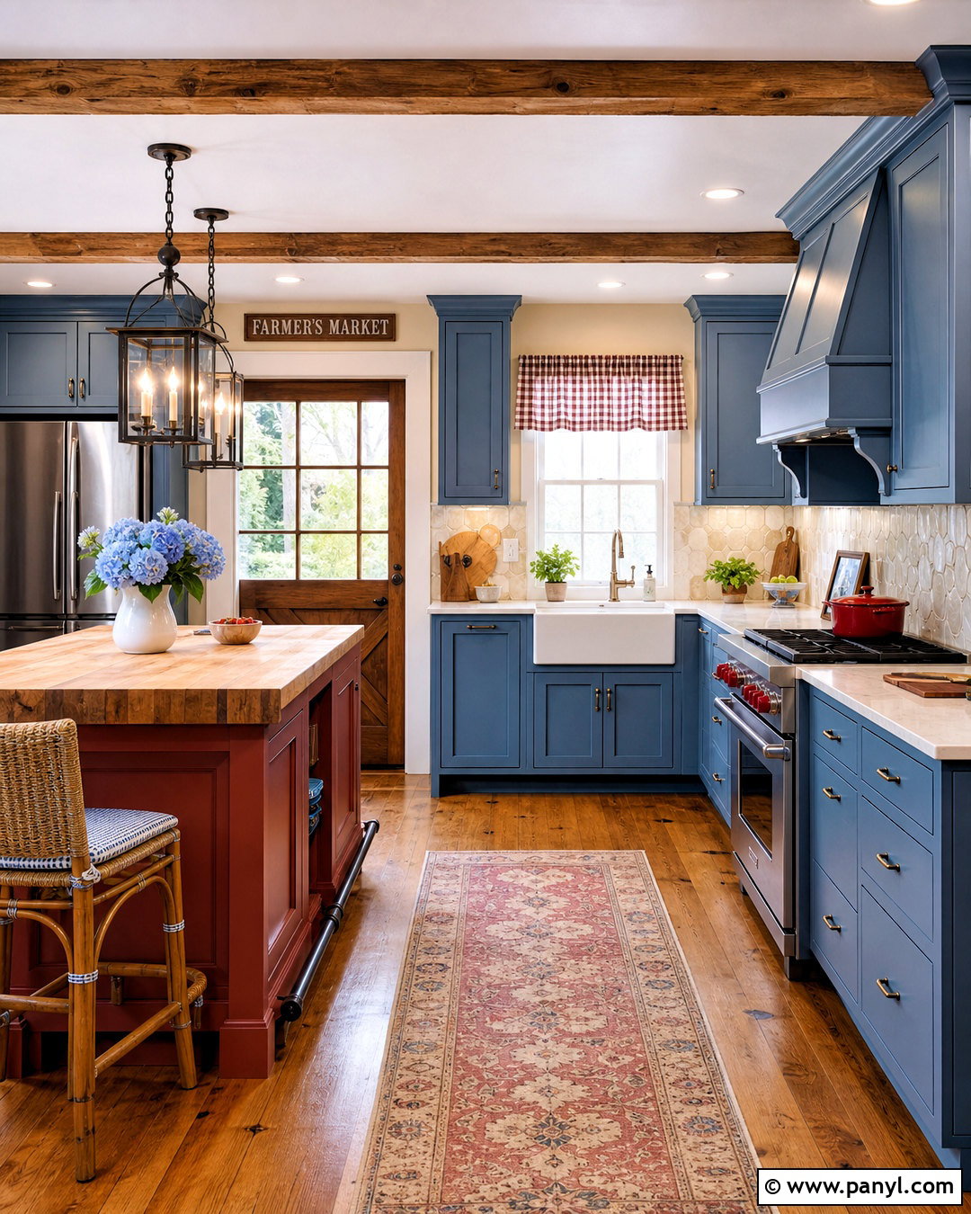 Colorful Farmhouse Kitchen - 20 vibrant kitchen ideas