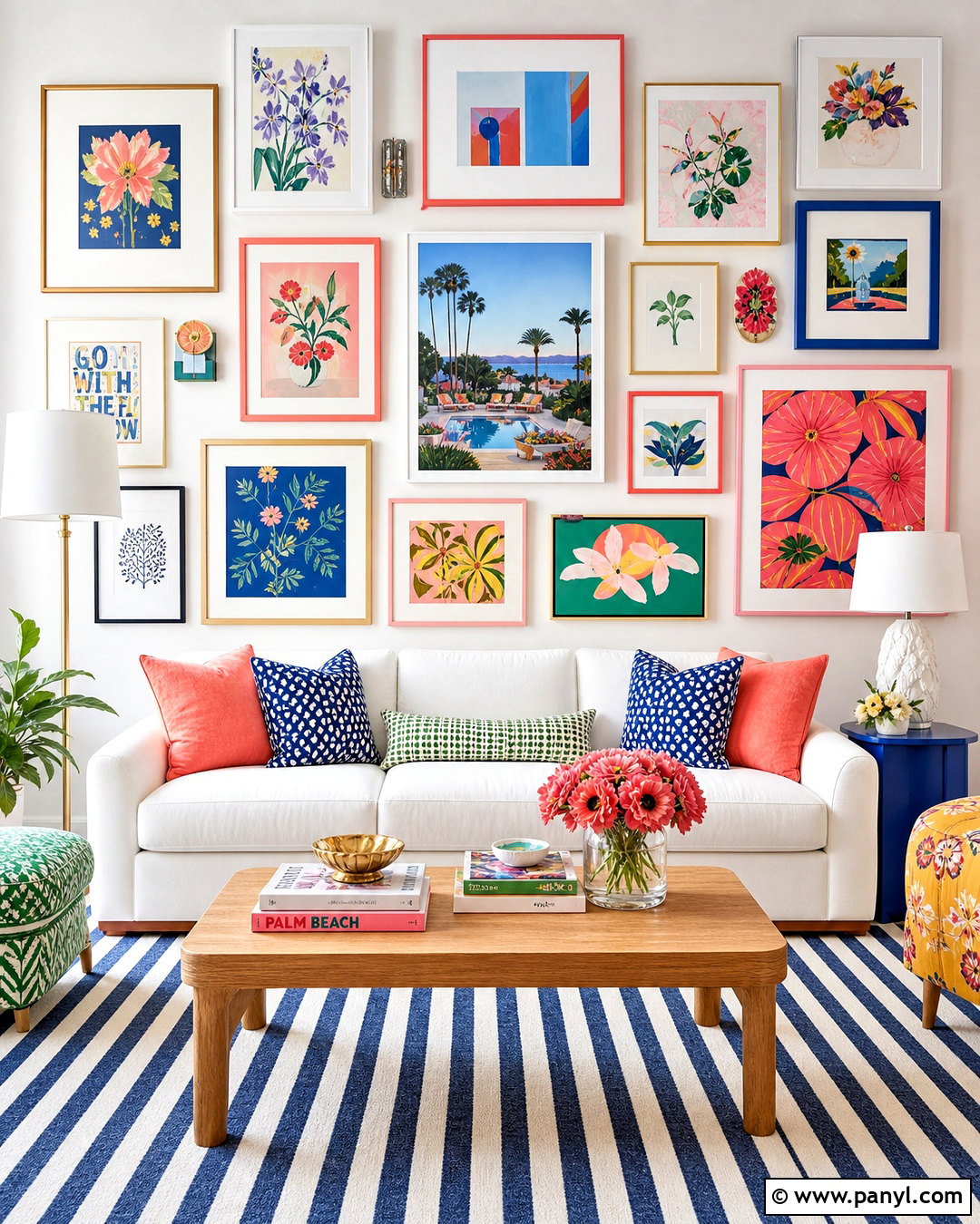 Colorful Gallery Wall - 20 gallery wall ideas