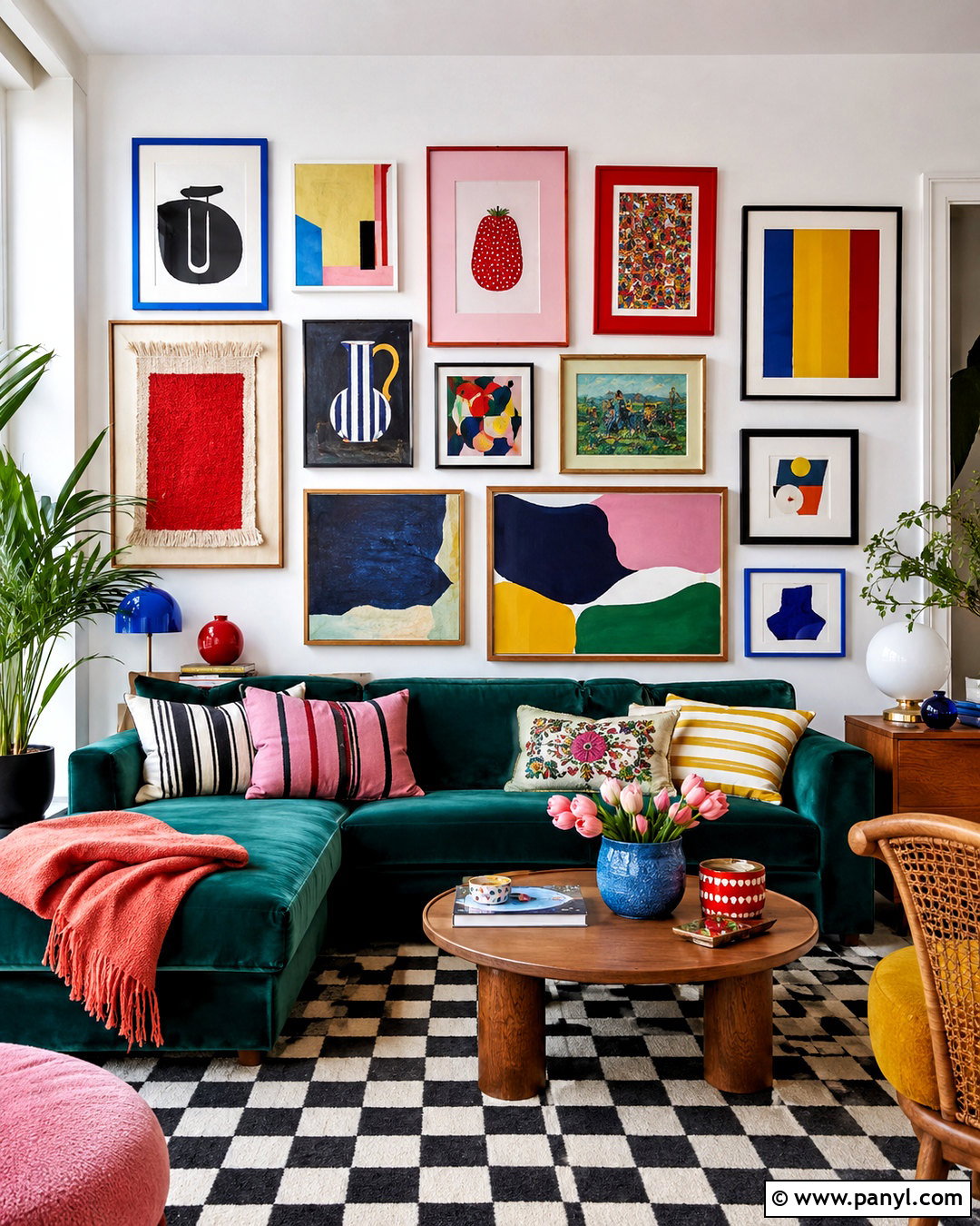 Colorful Gallery Wall - 20 maximalist gallery wall ideas