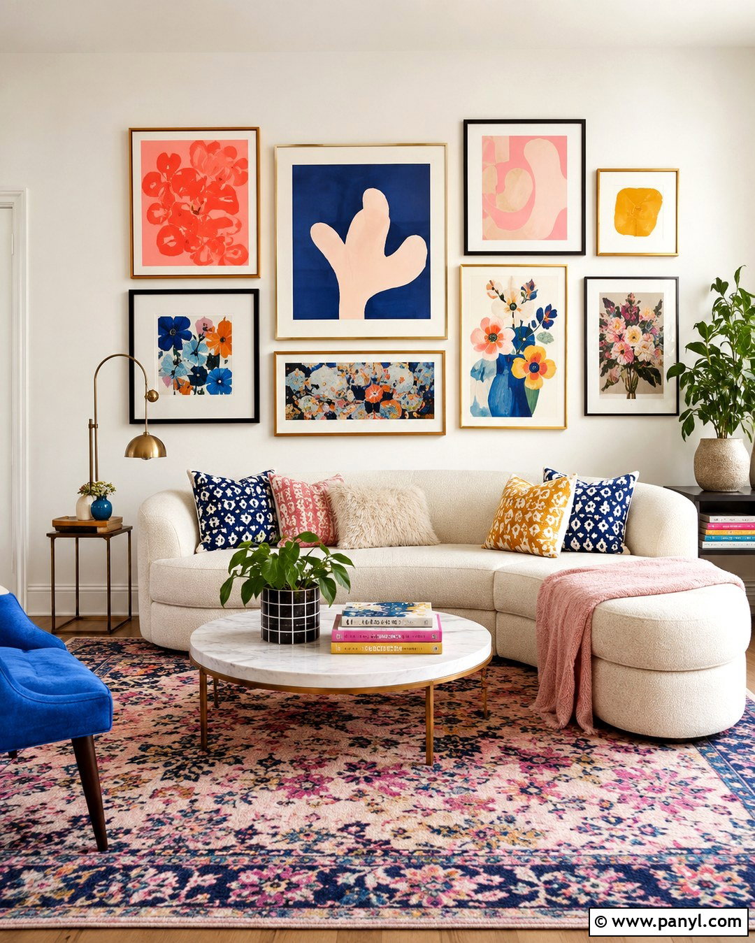 Colorful Gallery Wall - 20 Add Color Without Painting Walls