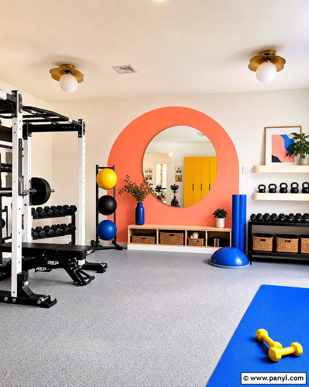Colorful Home Gym - 20 gym decorating ideas