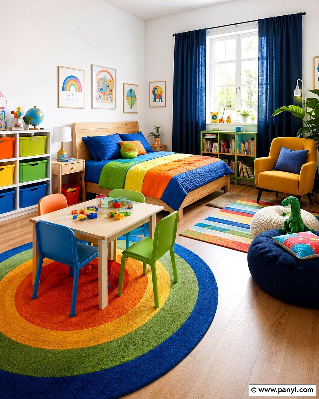 Colorful Kids Room With White Walls - 20 Colorful Home White Walls