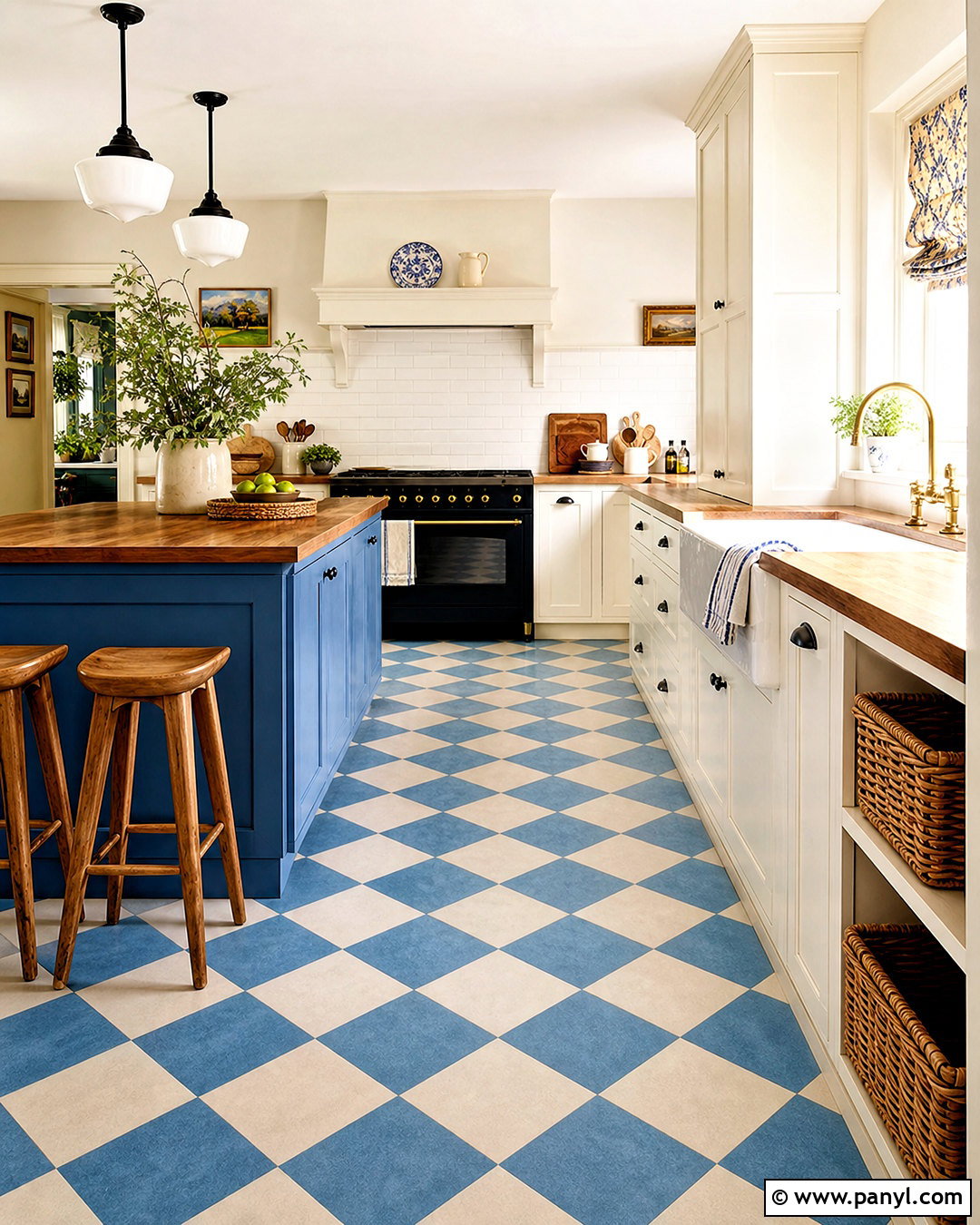 Colorful Kitchen Floor - 20 pop of color kitchen ideas