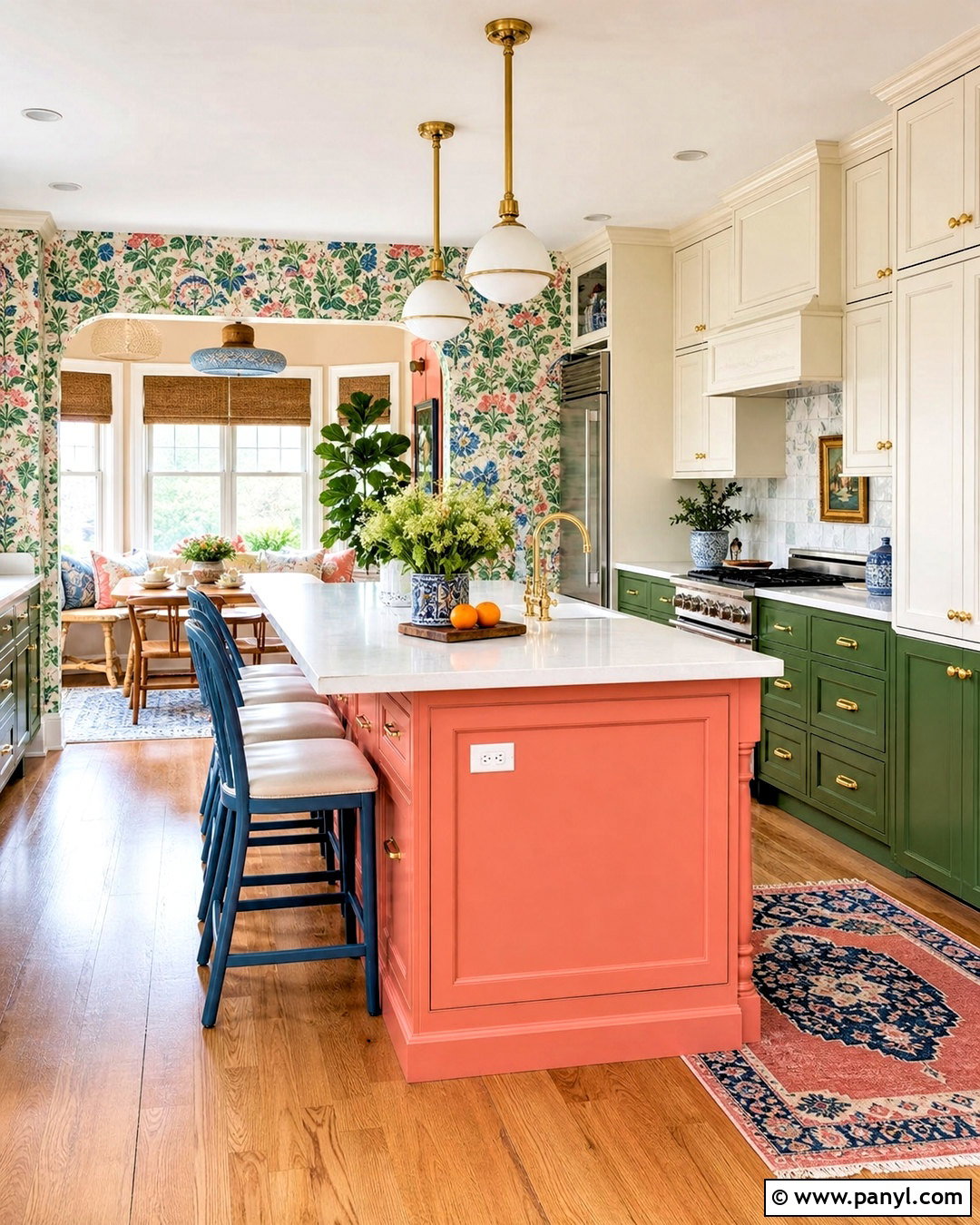 Colorful Kitchen With Wallpaper - 20 vibrant kitchen ideas