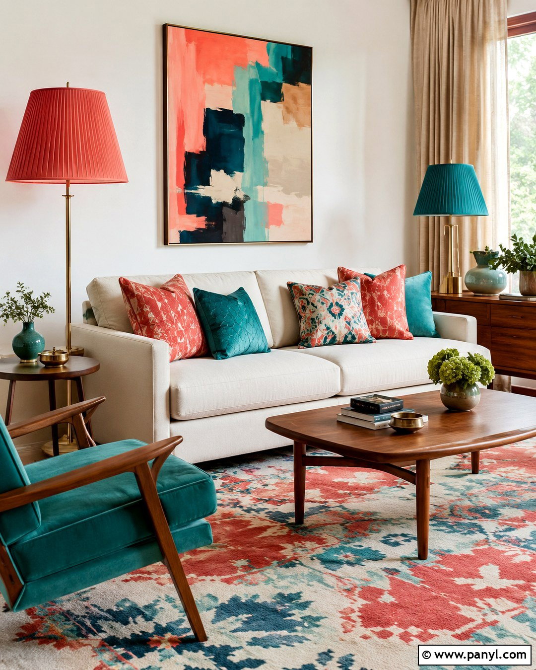 Colorful Lampshade Living Room - 20 Add Color Without Painting Walls