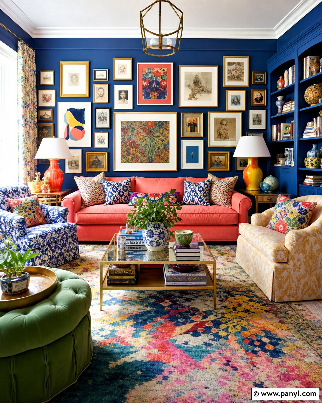 Colorful Maximalist Living Room - 20 aesthetic living room ideas
