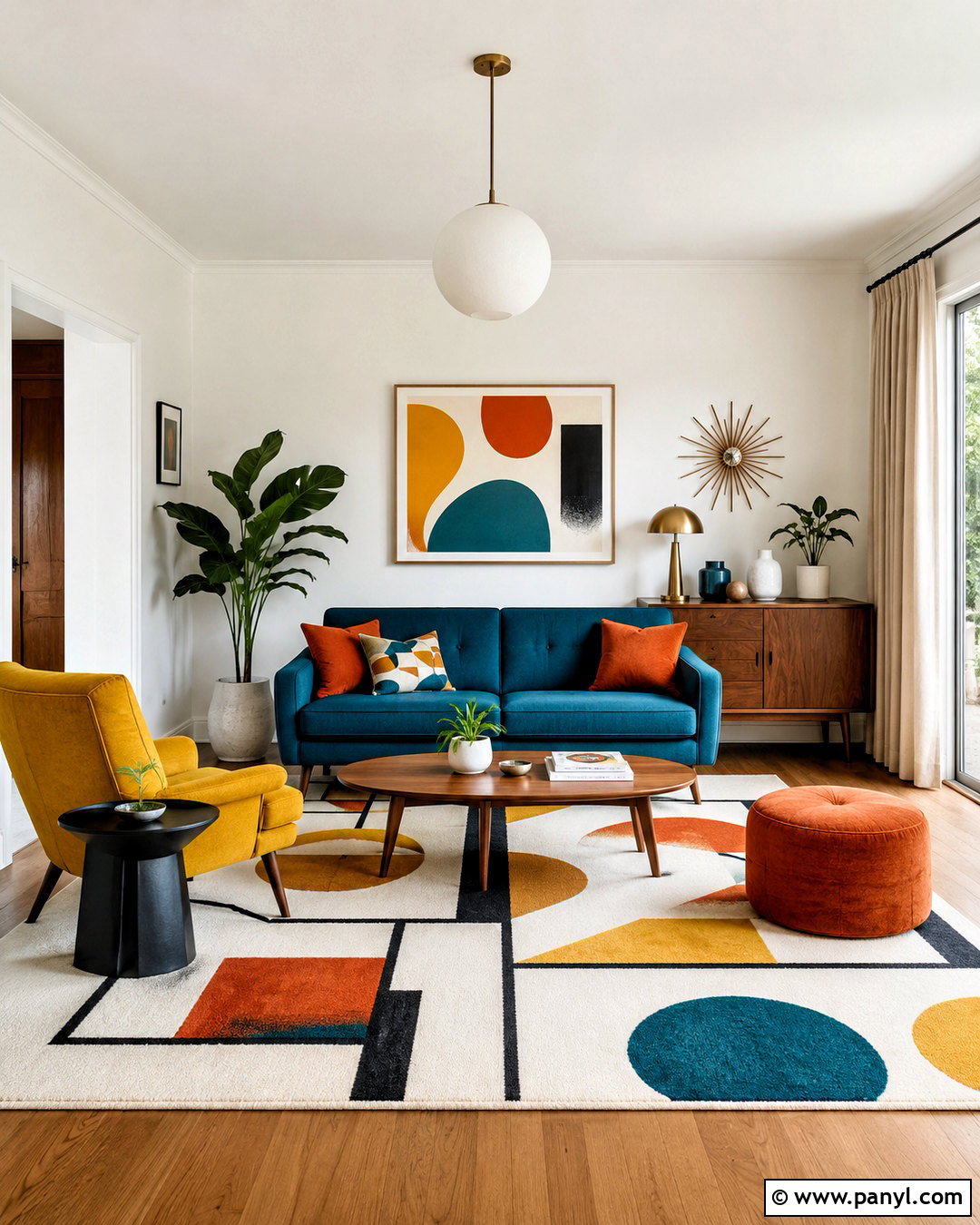Colorful Mid Century Modern Living Room - 20 mid century modern living room ideas