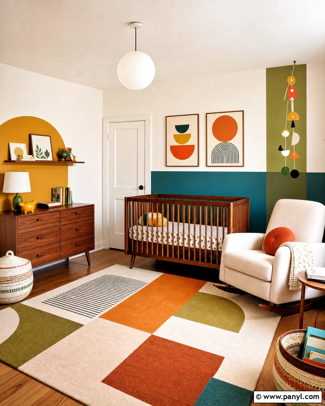 Colorful Mid-Century Nursery - 20 unisex nursery ideas