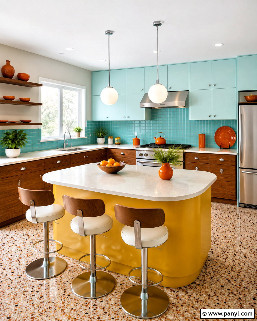 Colorful Midcentury Kitchen - 20 bright kitchen ideas colorful ideas
