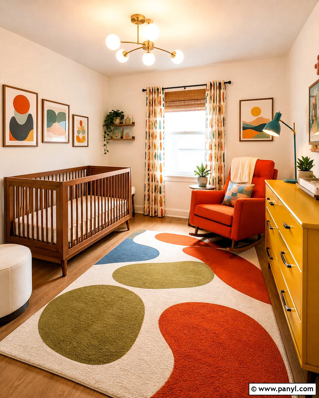 Colorful Midcentury Nursery - 20 colorful nursery ideas