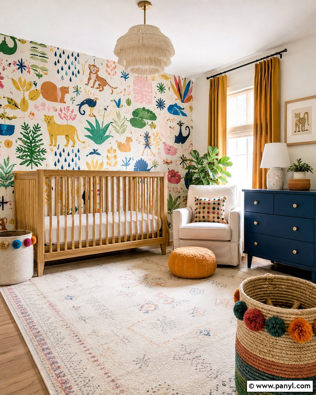 Colorful Nursery With Wallpaper - 20 colorful nursery ideas