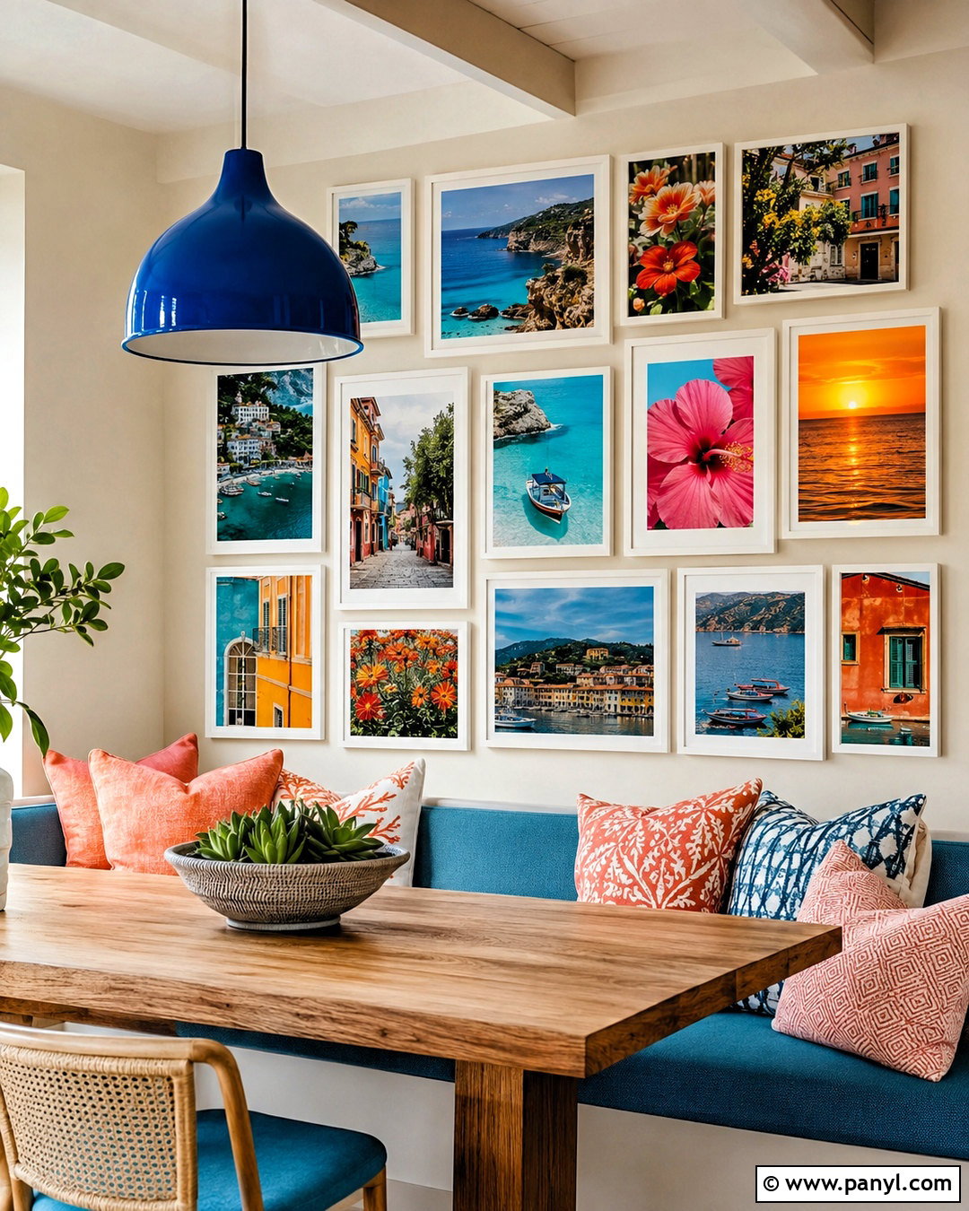 Colorful Photo Collage Wall - 20 photo collage wall ideas