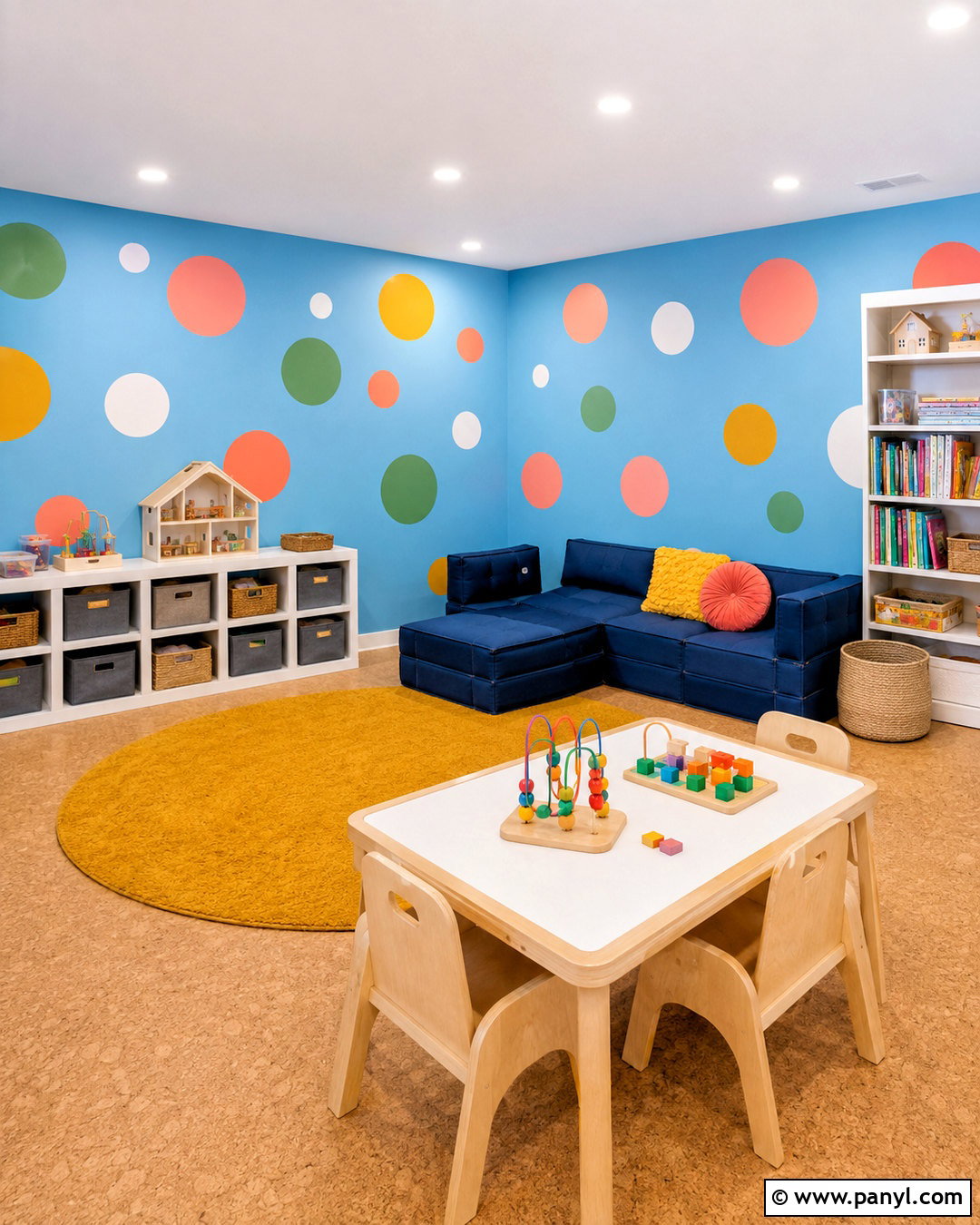 Colorful Polka Dot Playroom - 20 polka dot pattern design ideas