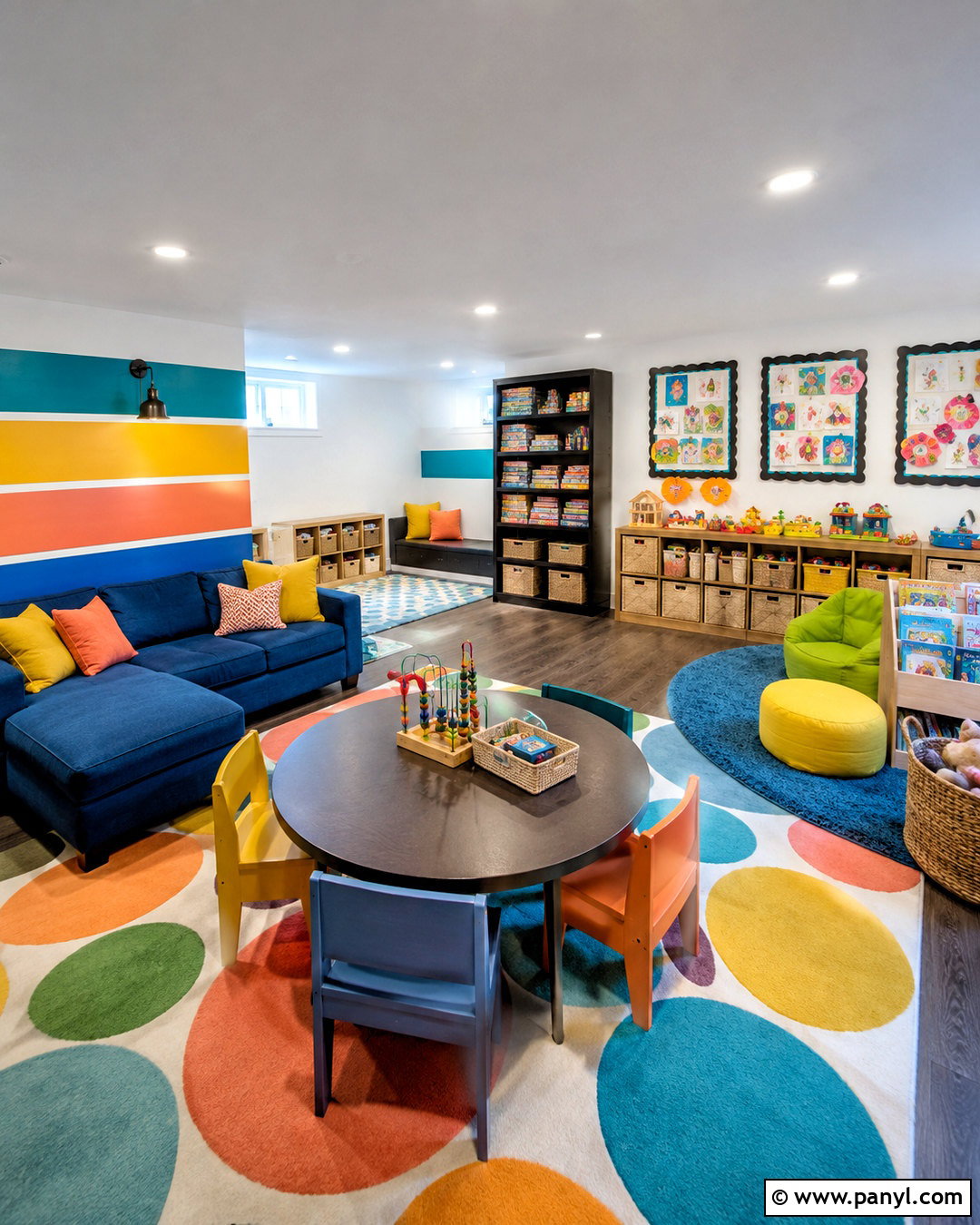 Colorful Shared Playroom - 20 colorful playroom ideas