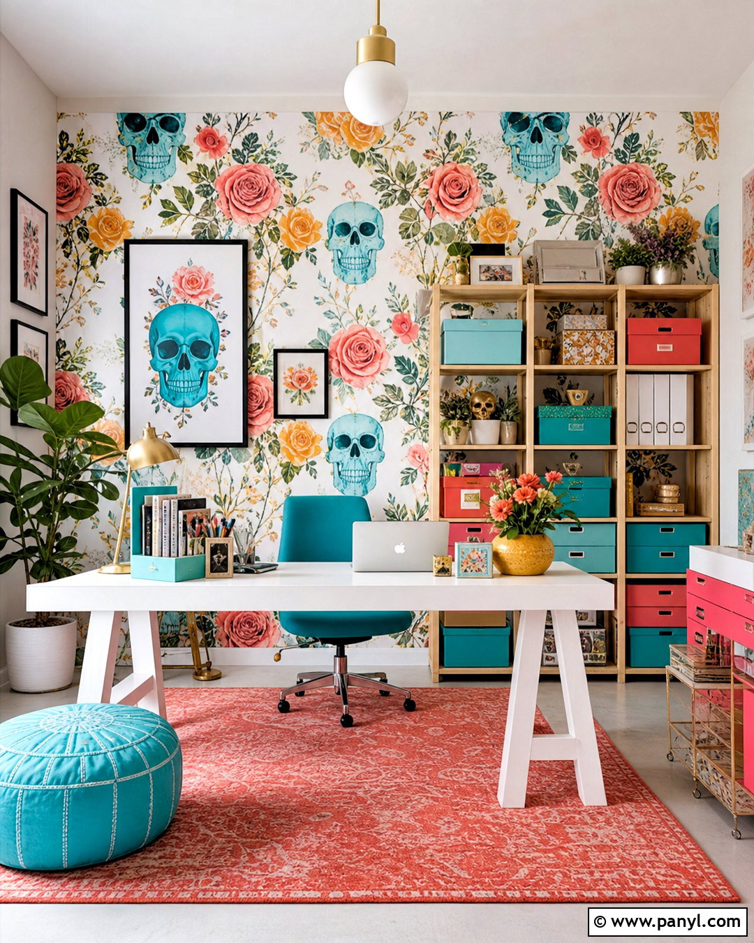 Colorful Skull And Rose Wallpaper Creative Studio - 20 skull and rose pattern wallpaper ideas