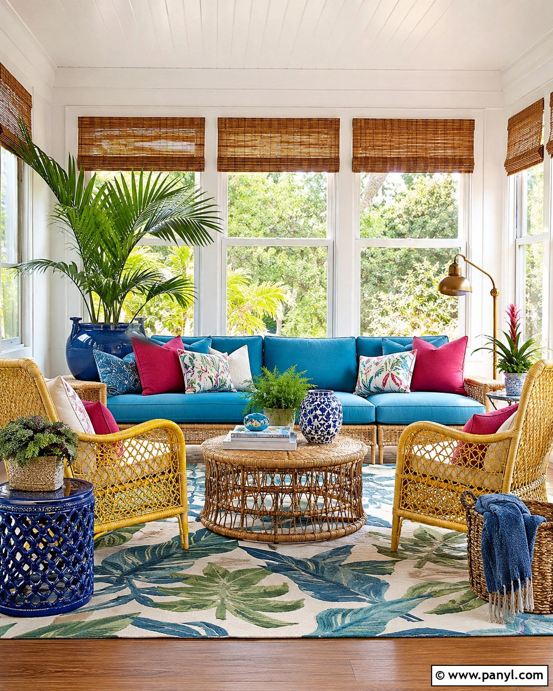 Colorful Sunroom With White Walls - 20 Colorful Home White Walls