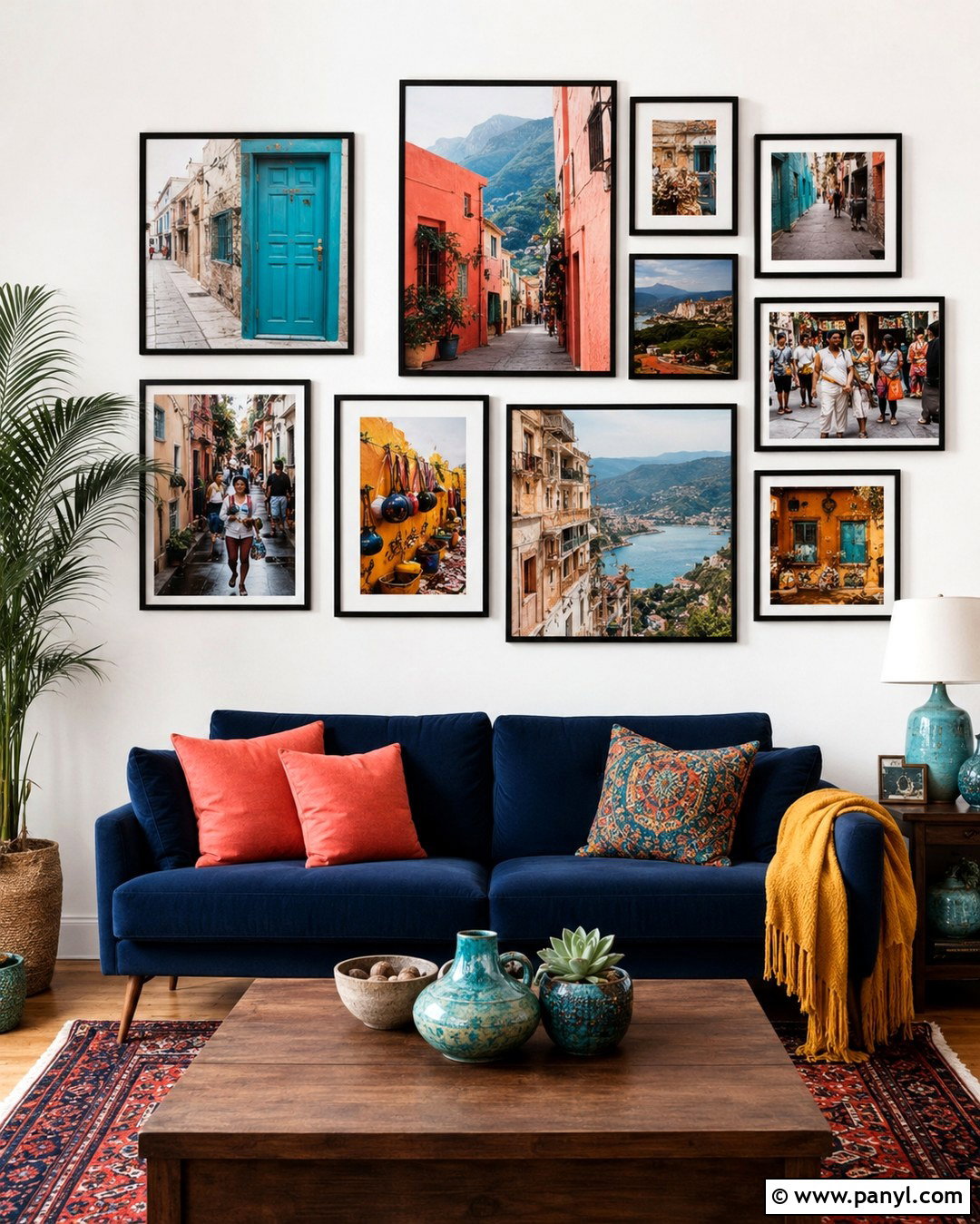 Colorful Travel Gallery Wall Photos - 20 Gallery Wall Color Photos