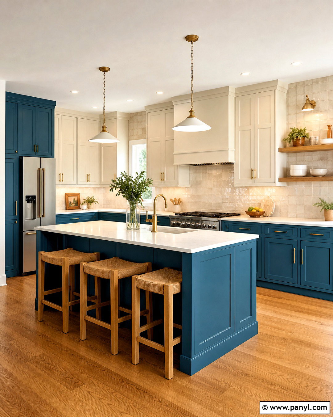 Colorful Two Tone Kitchen - 20 vibrant kitchen ideas