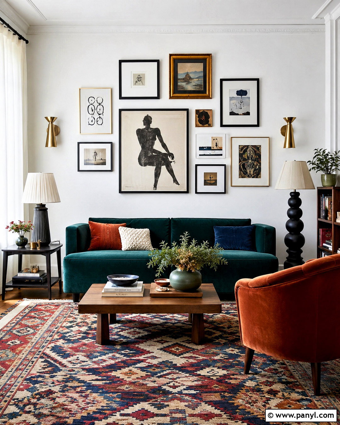 Colorful White Walls Gallery Room - 20 White Walls Home Ideas