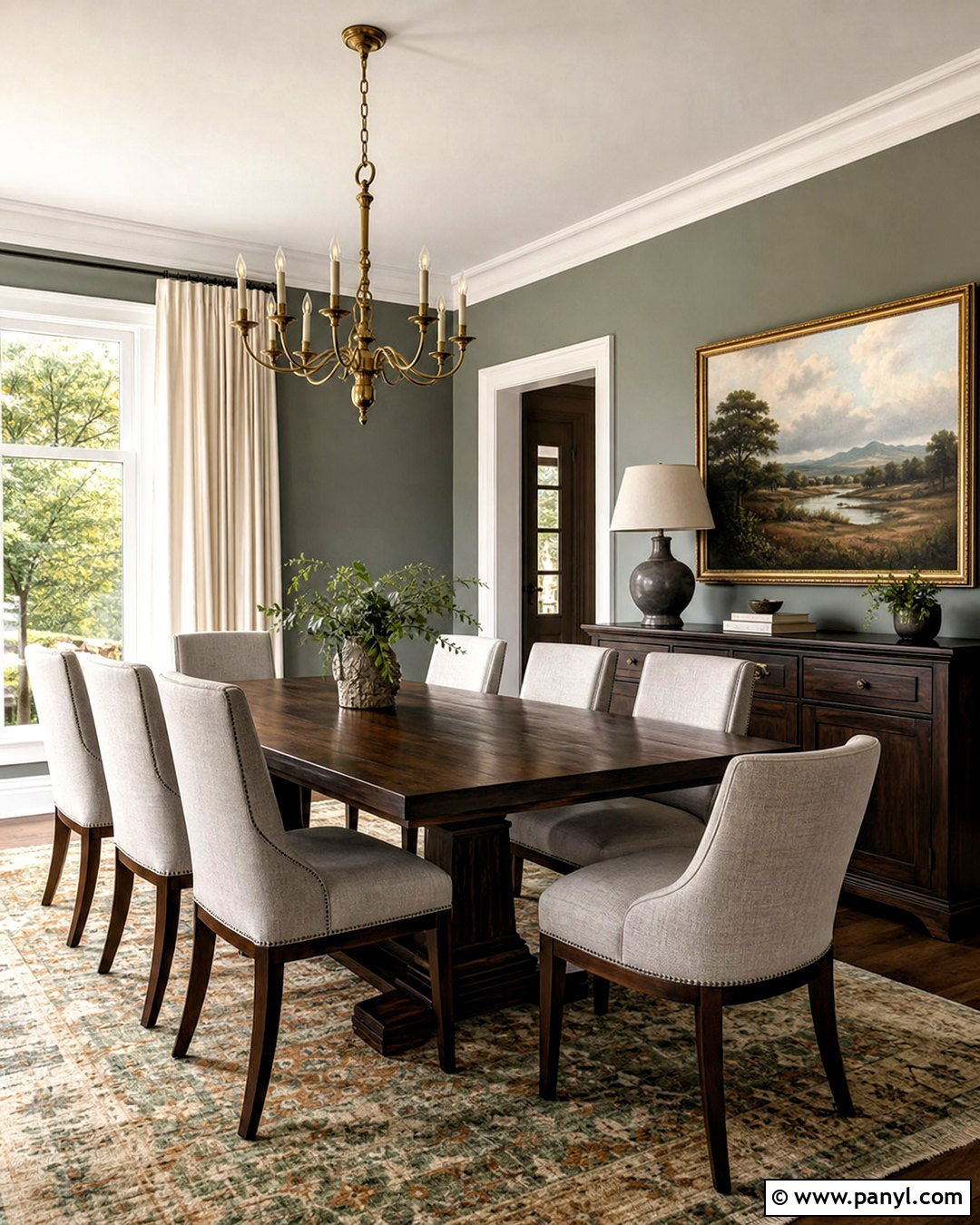 Comfort Gray Dining Room With Dark Wood - 20 sw comfort gray ideas