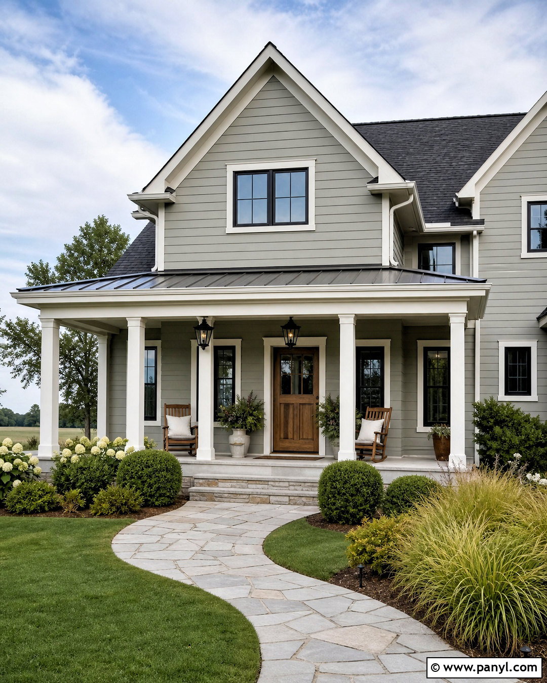 Comfort Gray Farmhouse Exterior With White Trim - 20 sw comfort gray ideas
