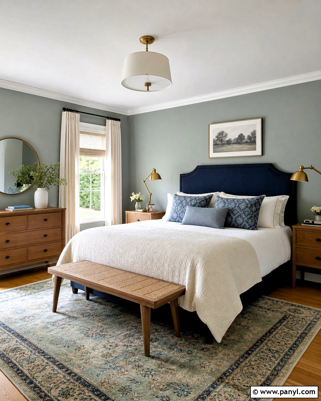 Comfort Gray Guest Bedroom With Blue Accents - 20 sw comfort gray ideas