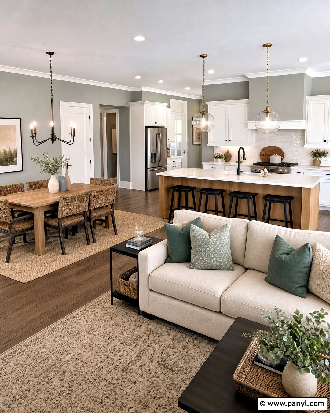 Comfort Gray Open Concept Living Space - 20 sw comfort gray ideas