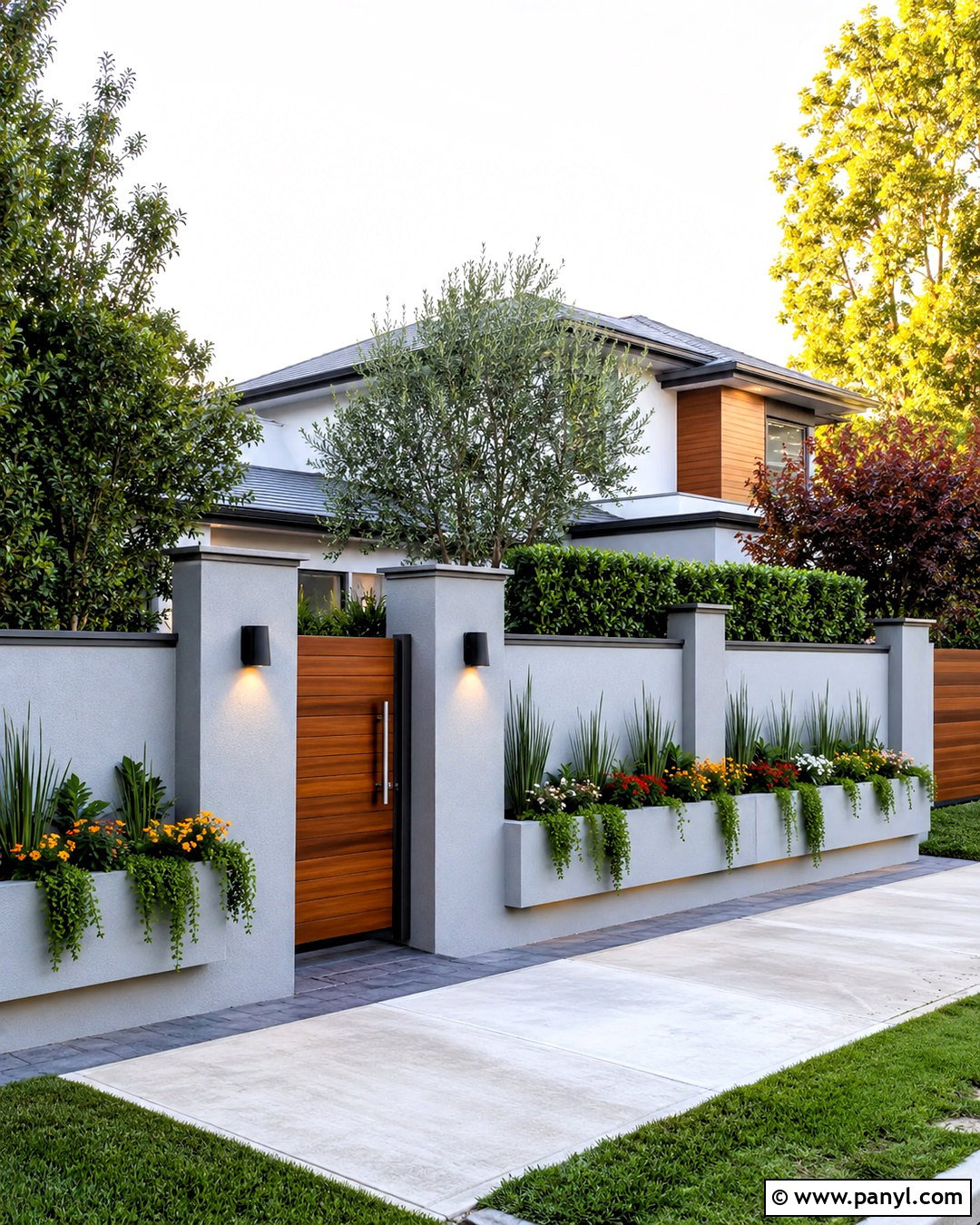 Compound Wall With Built-In Planters - 20 compound wall design exterior modern simple ideas