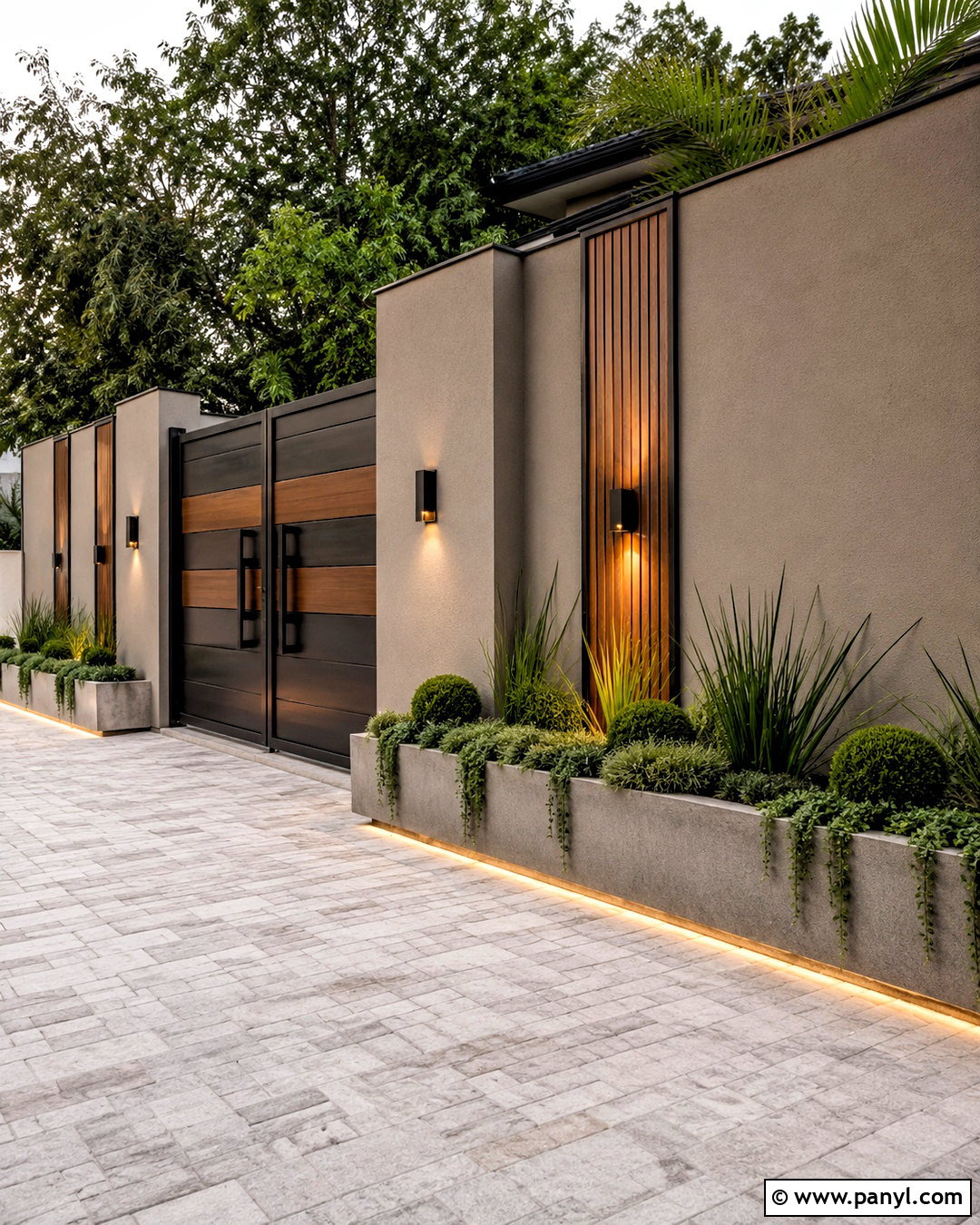 Compound Wall With Built-In Planters - 20 compound wall design exterior modern ideas