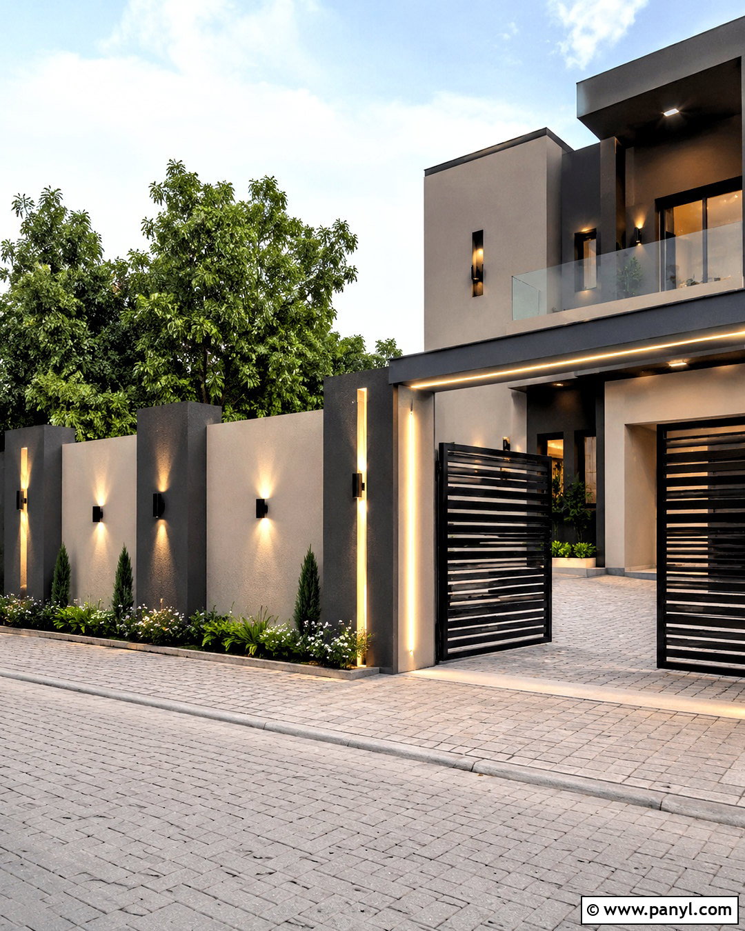 Compound Wall With Exterior Lighting - 20 compound wall design exterior indian simple ideas