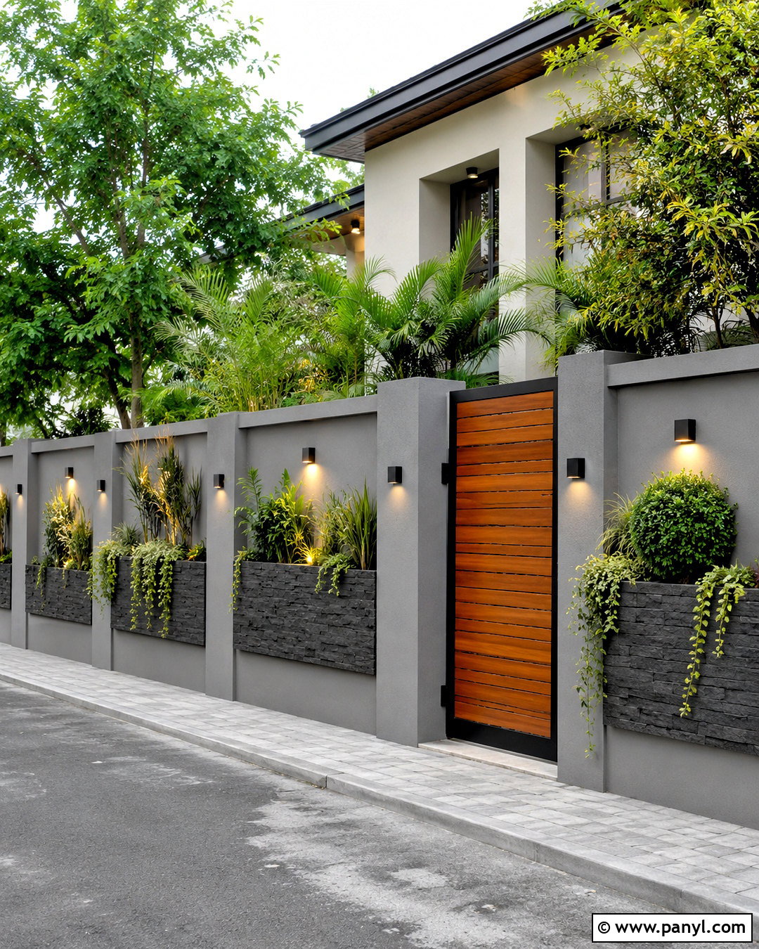 Compound Wall With Planters - 20 compound wall design exterior indian simple ideas