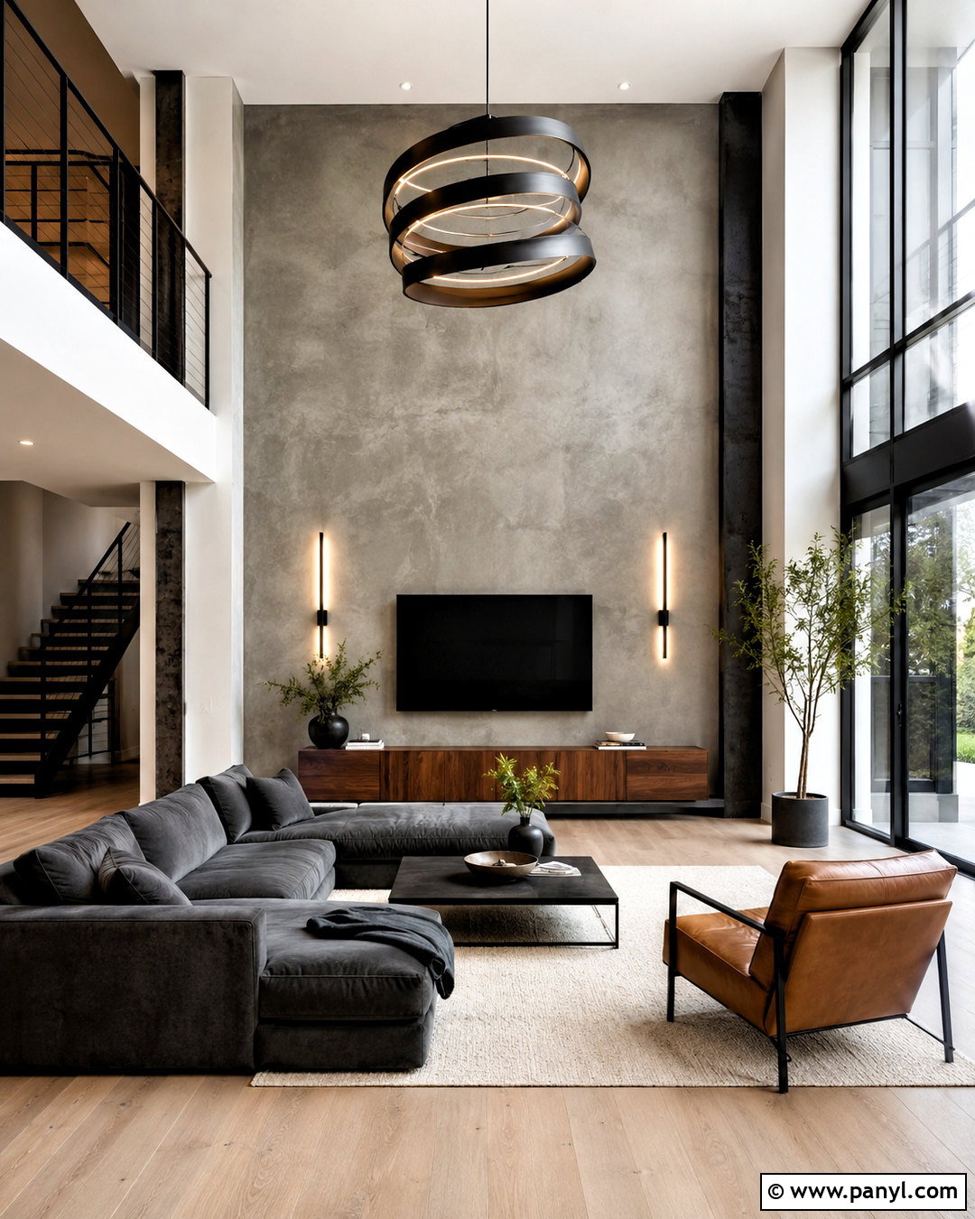 Concrete Accent Wall - 35 tall accent wall high ceilings