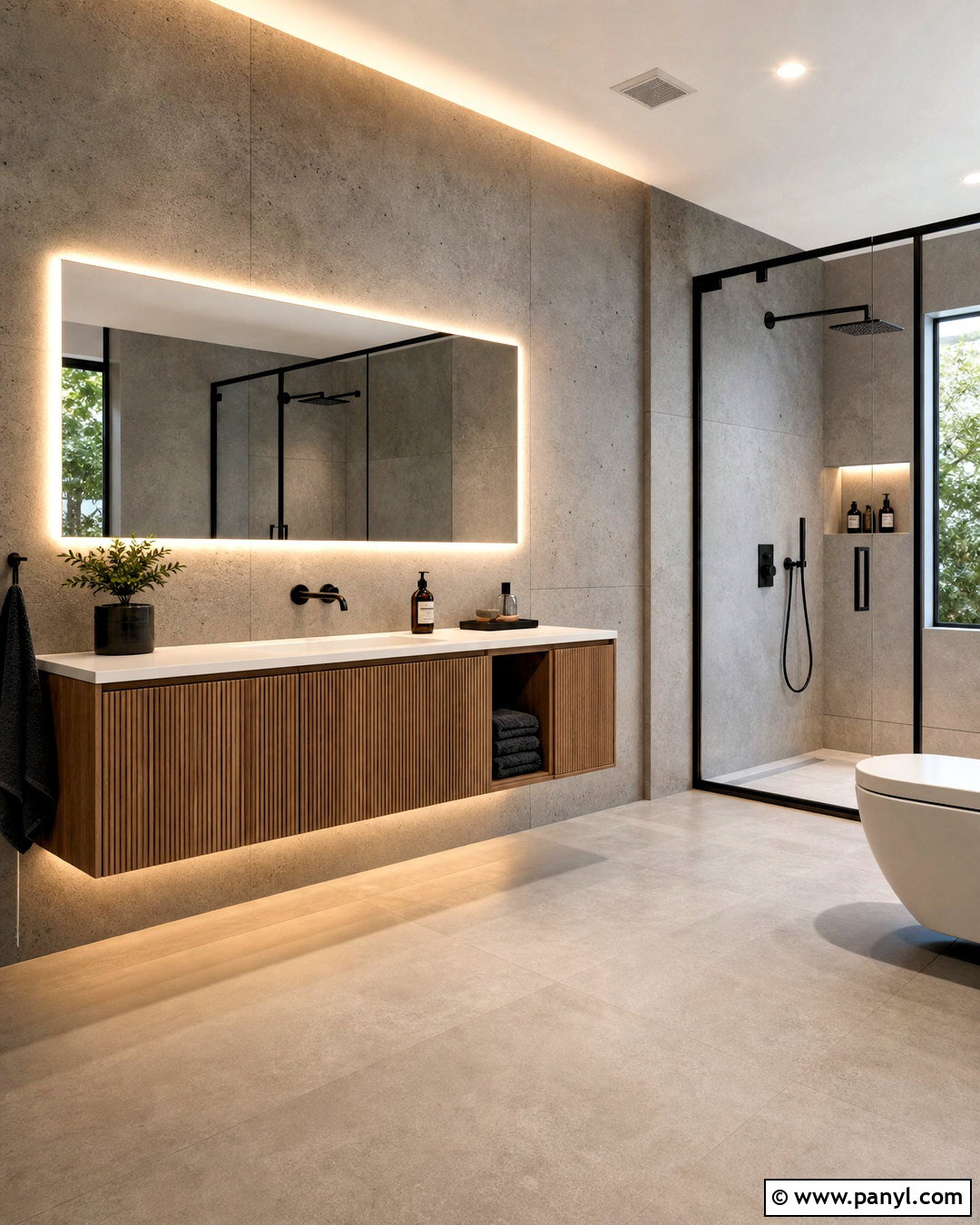 Concrete Bathroom Feature Wall - 20 bathroom feature wall ideas