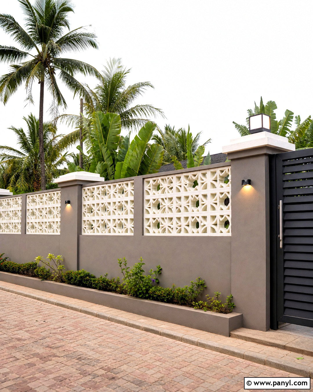 Concrete Block Compound Wall - 20 simple compound wall design ideas