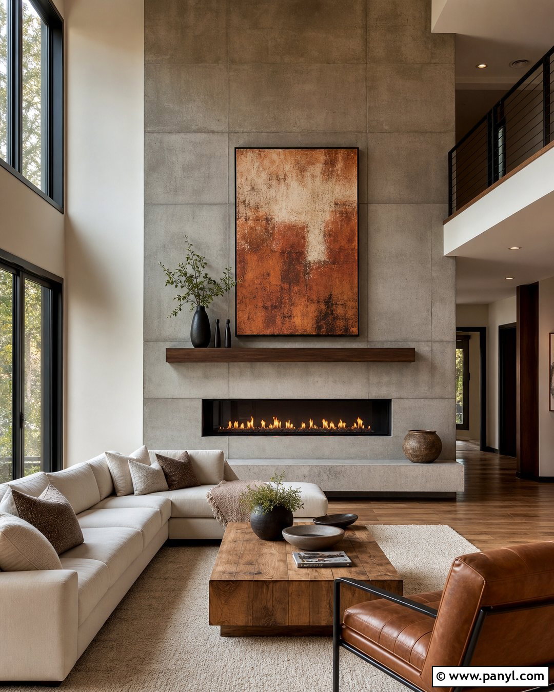 Concrete Fireplace Accent Wall - 25 Accent Wall Above Fireplace Ideas