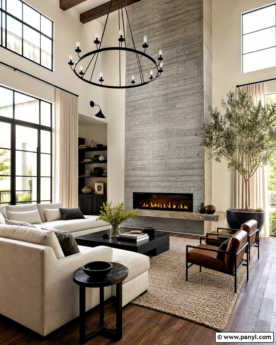 Concrete Fireplace Wall - 20 tall fireplace wall high ceilings