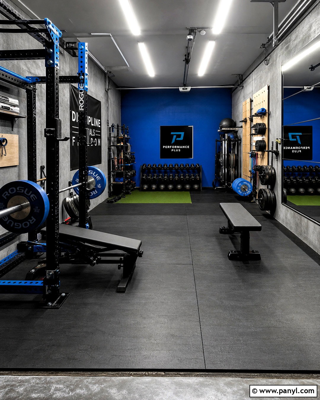 Concrete Gray And Electric Blue Gym Color Scheme - 20 gym color scheme ideas