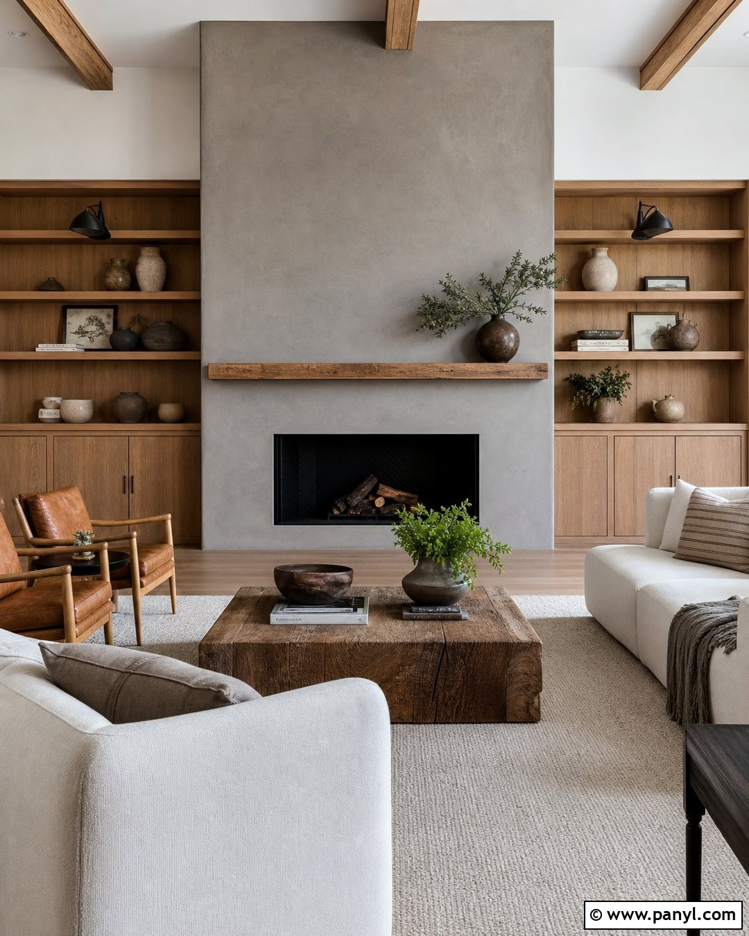 Concrete Gray Fireplace Wall - 20 Paint Color That Looks Like Concrete Ideas