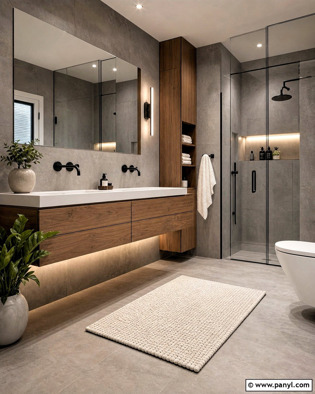Concrete Grey Bathroom With Floating Vanity - 20 grey bathroom ideas modern ideas