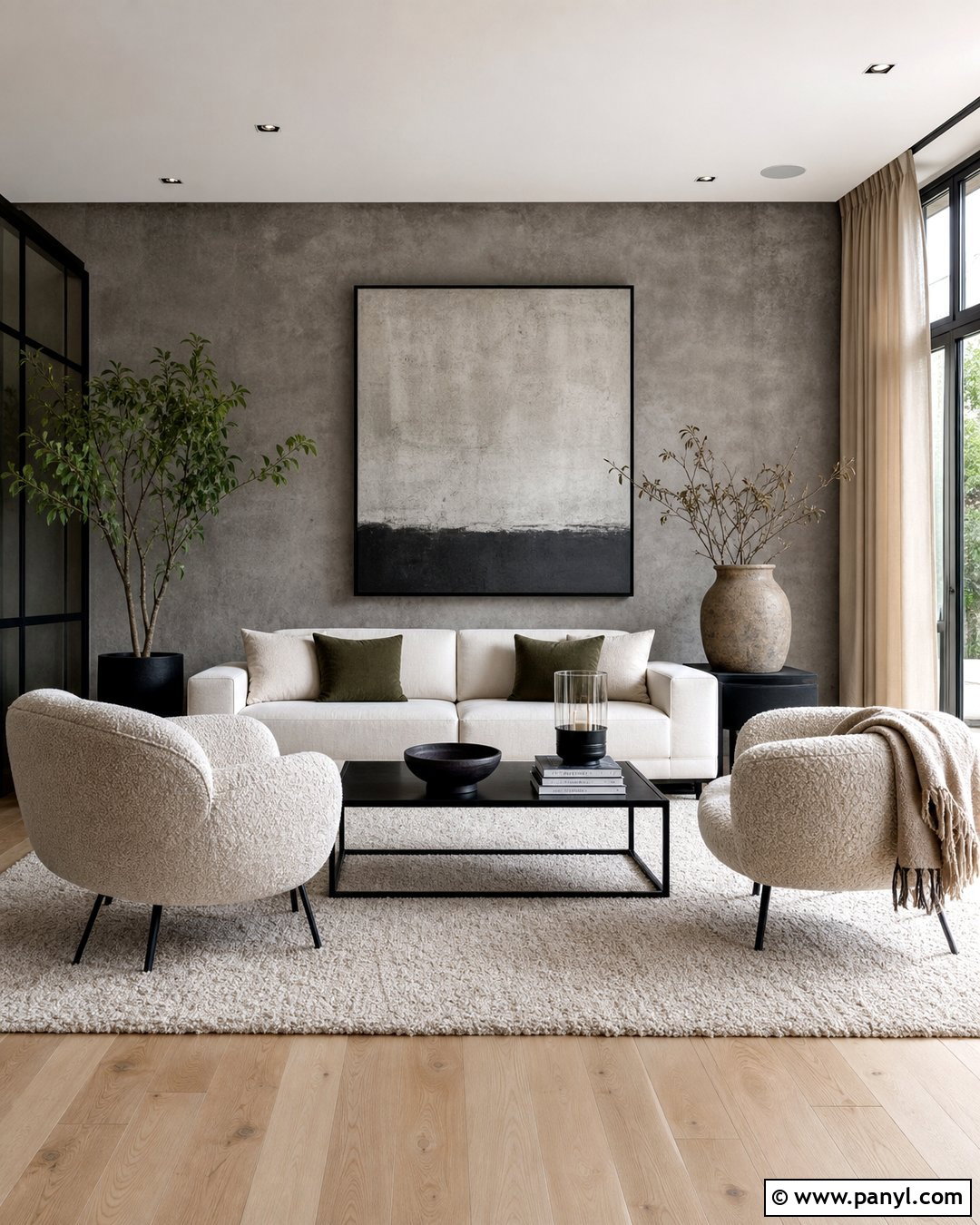 Concrete Grey Living Room Accent Wall - 35 grey accent wall ideas